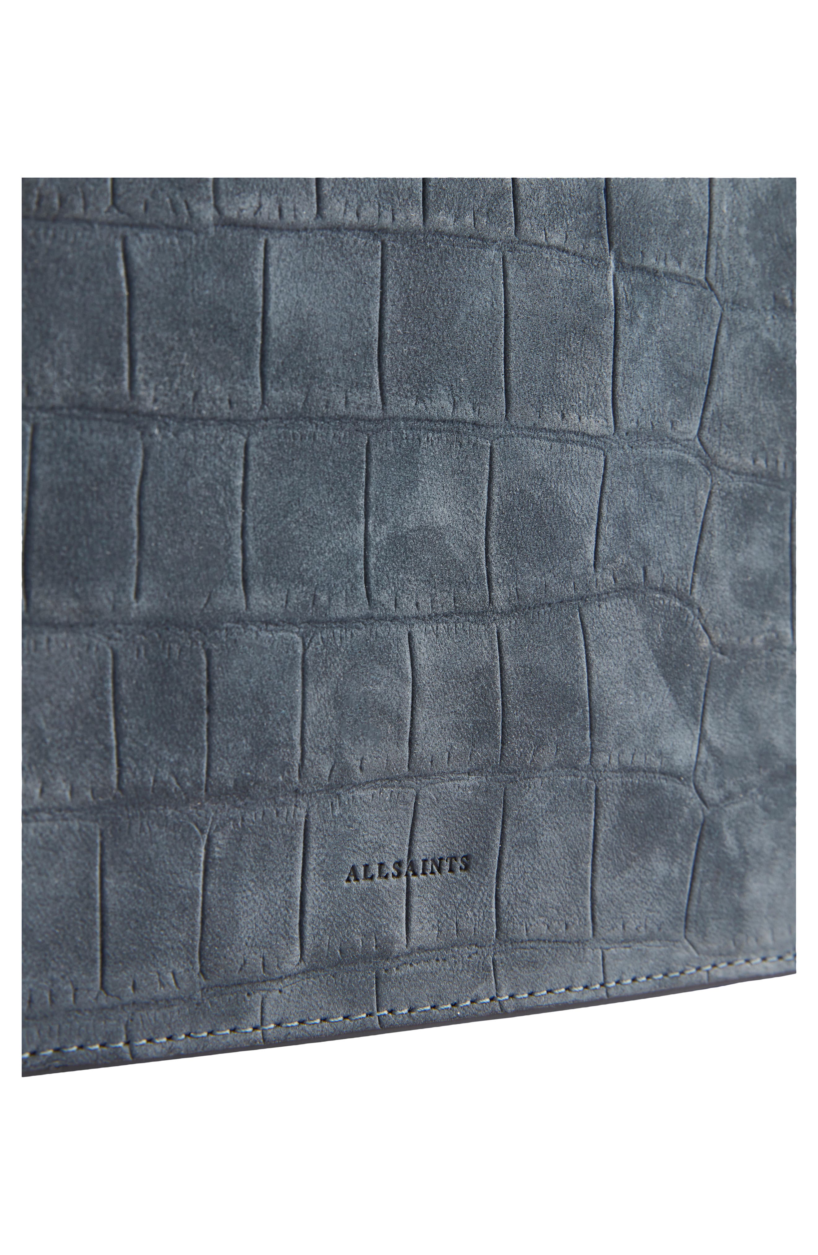 Fletcher Croc Embossed Leather Crossbody Bag, Alternate, color, PETROL BLUE