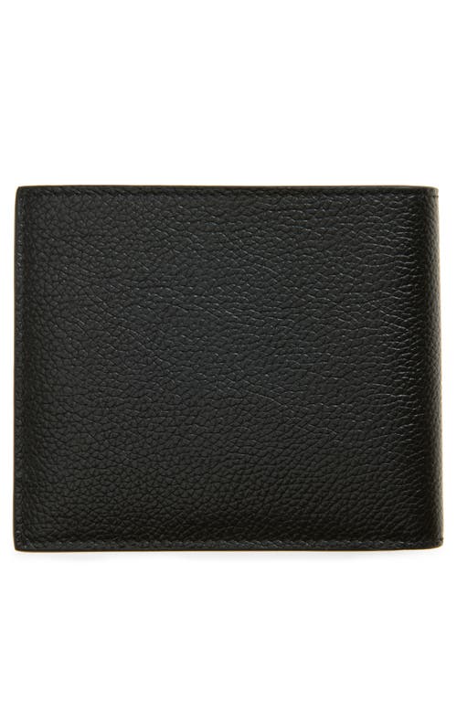 Balenciaga Cash Black Wallet In Grained Leather In Black/light Paper