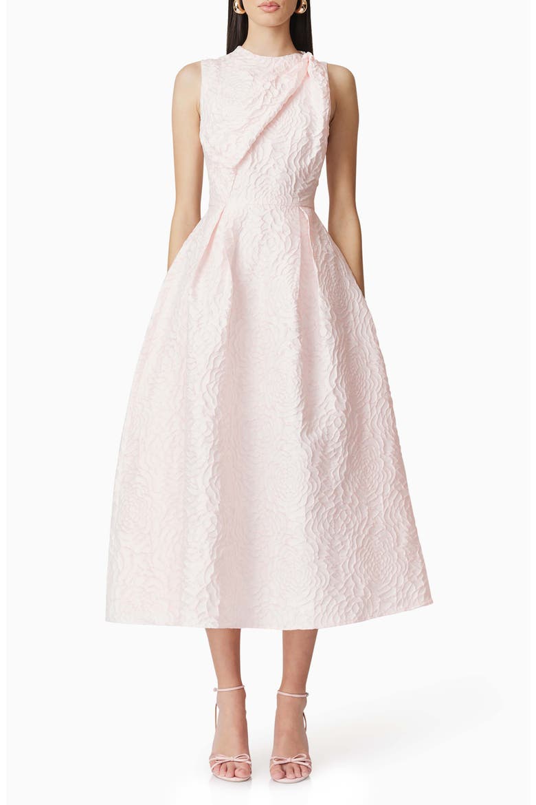 deanna rose jacquard cocktail midi dress Deanna Midi Dress in Black
