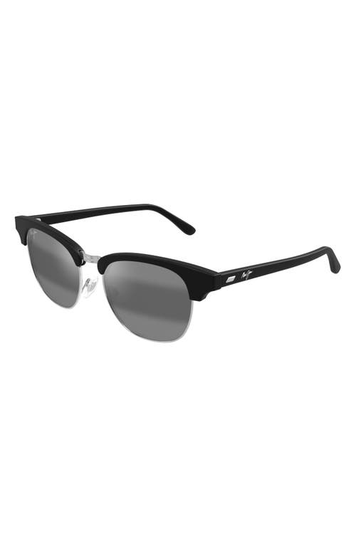 Maui Jim Holomua 52mm Polarized Wraparound Sunglasses In Gray