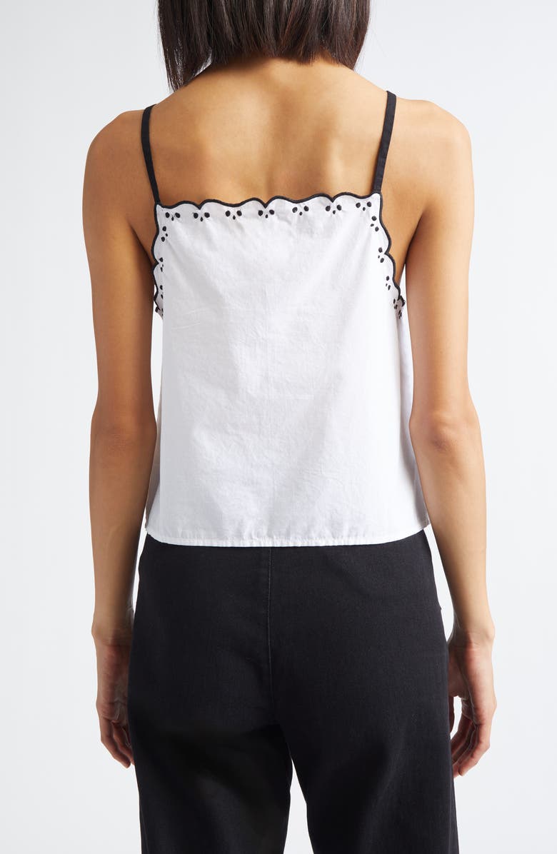 Bode Diamond Monogram Cotton Poplin Tank, Alternate, color, White