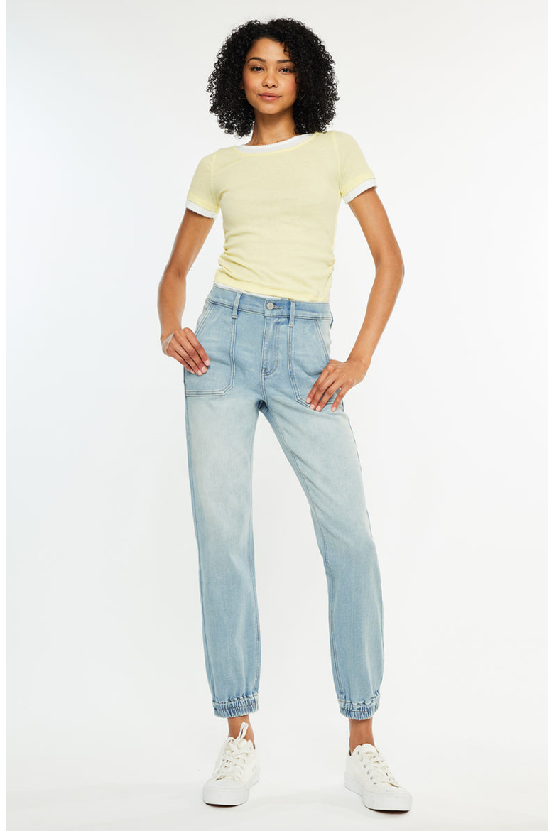 Chelly High Rise Light Wash Jogger, Alternate, color, Light Wash