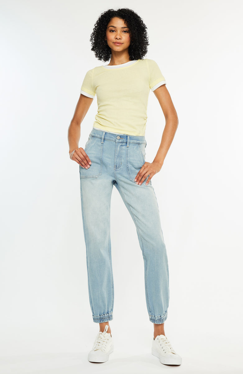 KanCan Chelly High Rise Light Wash Jogger, Alternate, color, Light Wash