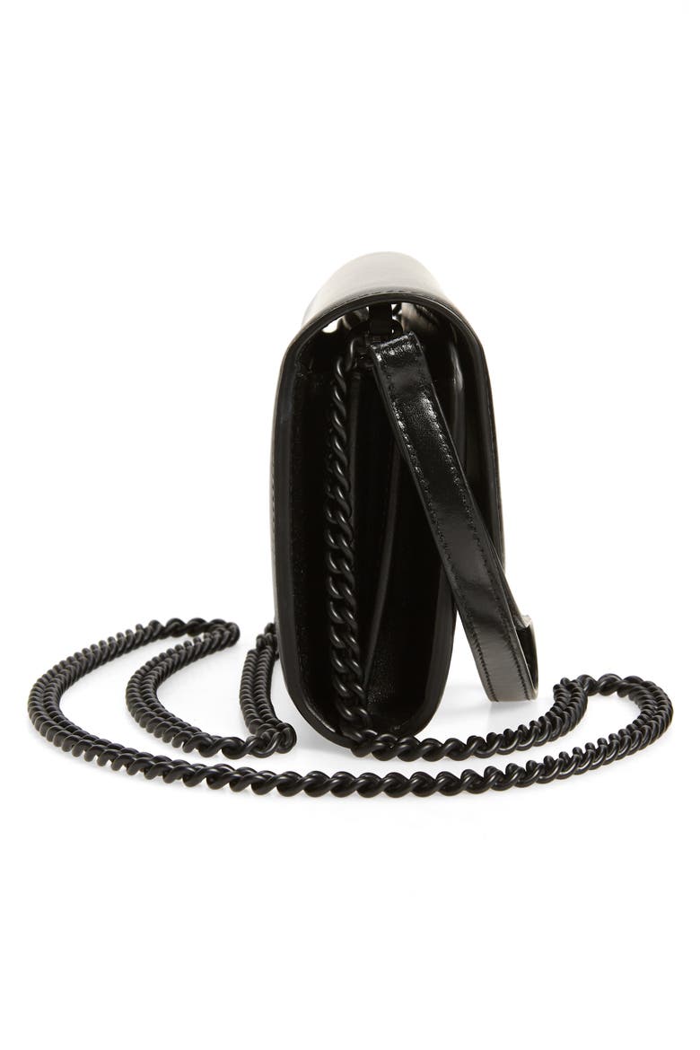 Leather Wallet on a Chain, Alternate, color, BLACK