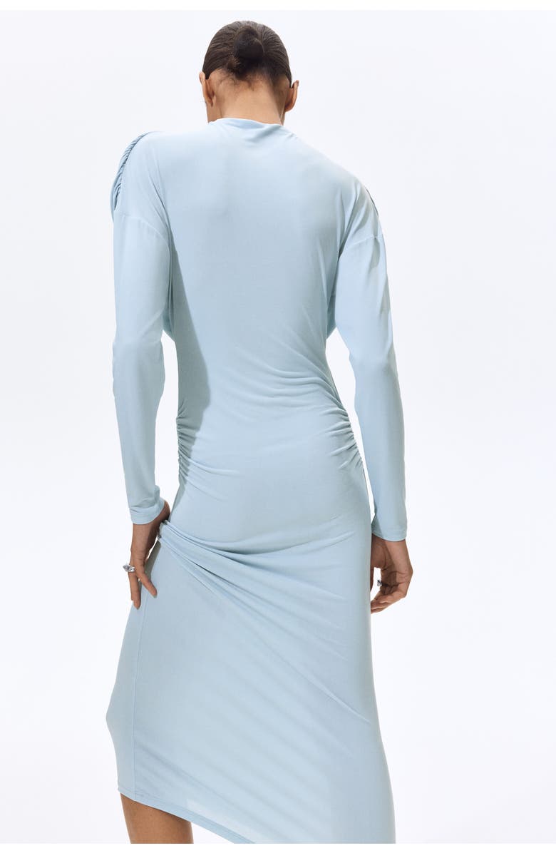 H&M Draped Jersey Dress, Alternate, color, Light Dusty Blue