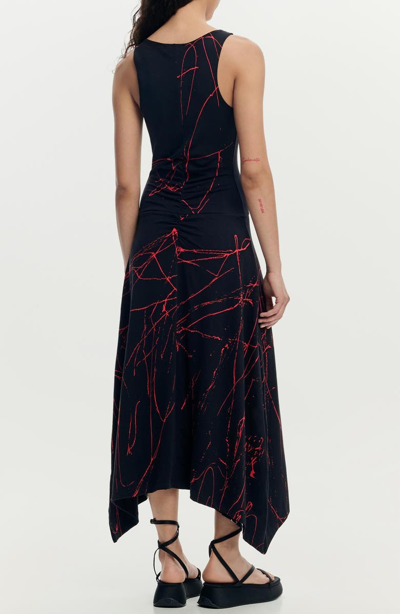 Desigual Abstract Print Sleeveless Dress, Alternate, color, Black