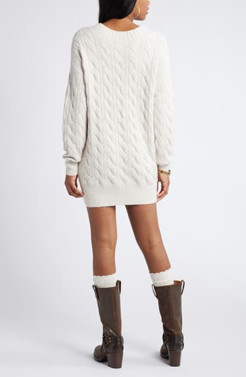 Cable Long Sleeve Sweater Dress