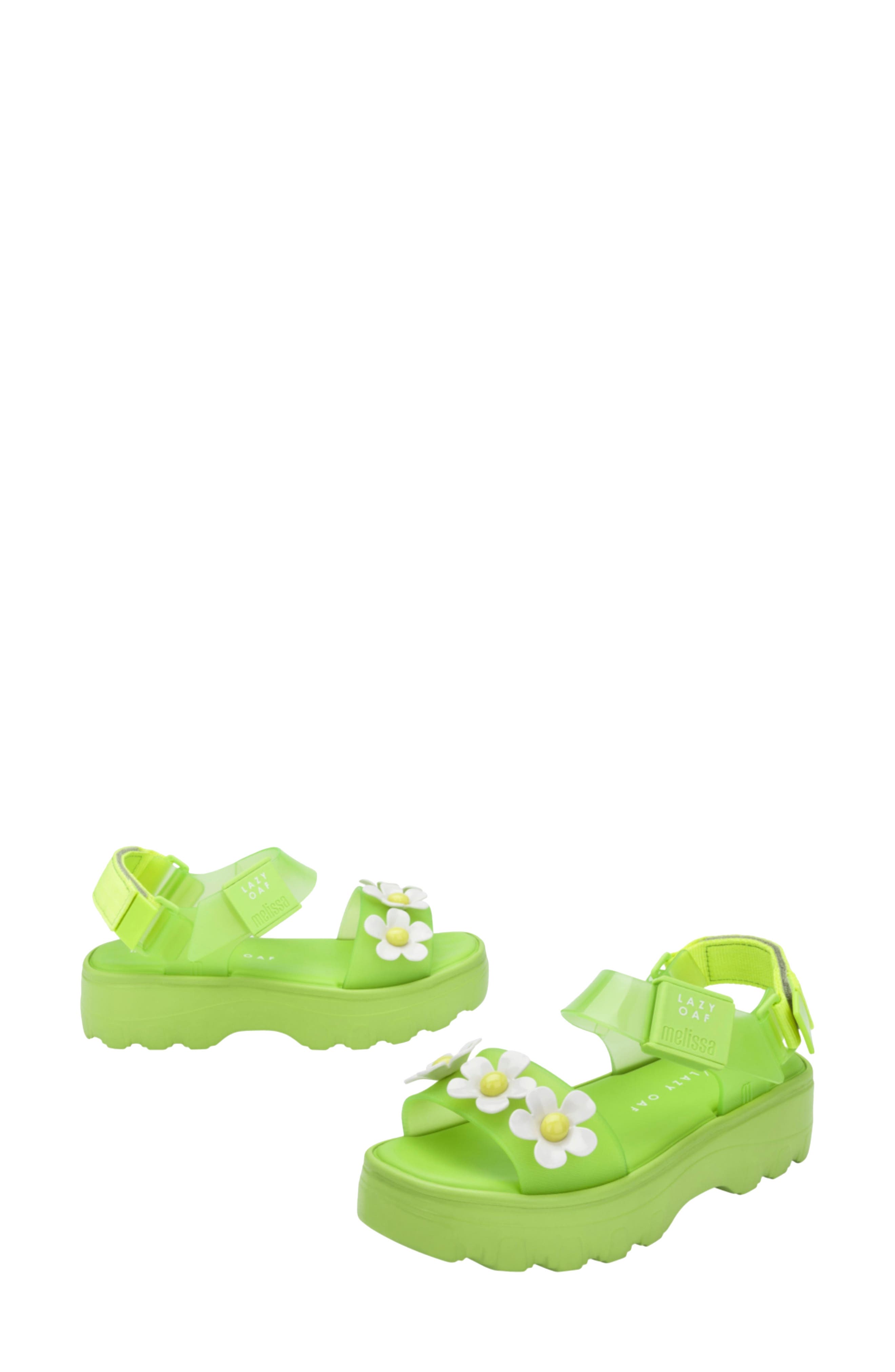 x Lazy Oaf Kick Off Lug Sole Platform Sandal, Alternate, color, GREEN/ WHITE/ YELLOW