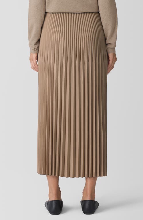 Eileen Fisher Woven Wool Silk A-line Skirt In Nude