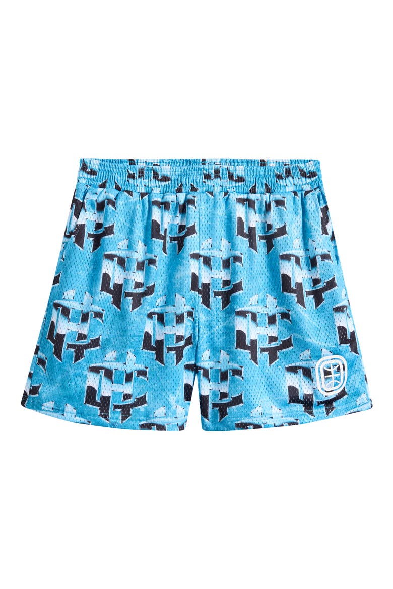 Cold Hearts Badge Mesh Shorts, Alternate, color, BLUE