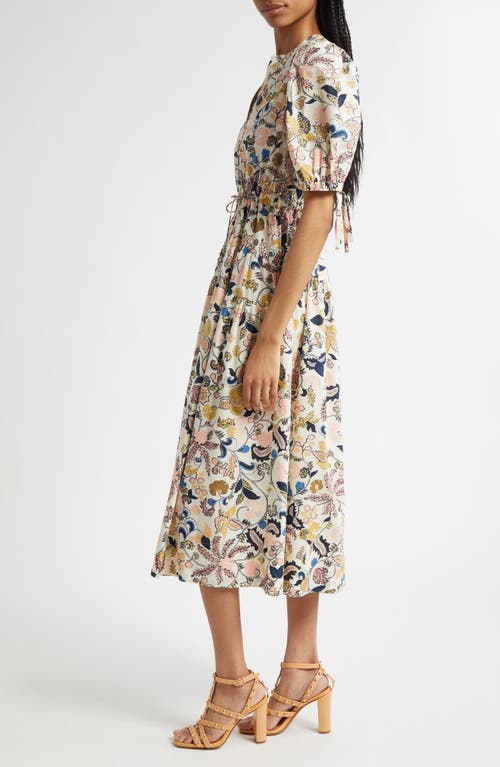 Ulla Johnson Paisley Floral Cotton Midi Dress In Neutral