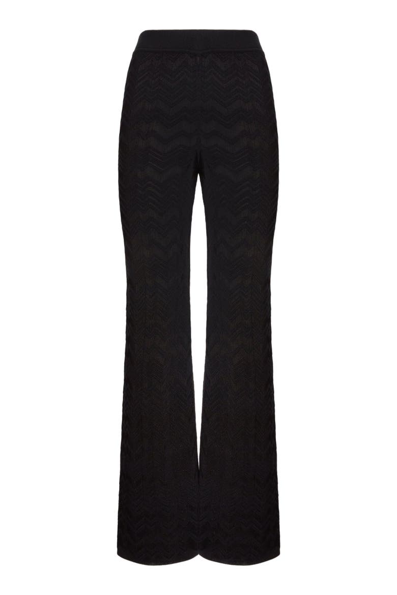 Straight Long Pants In Chevron Pattern, Alternate, color, Black