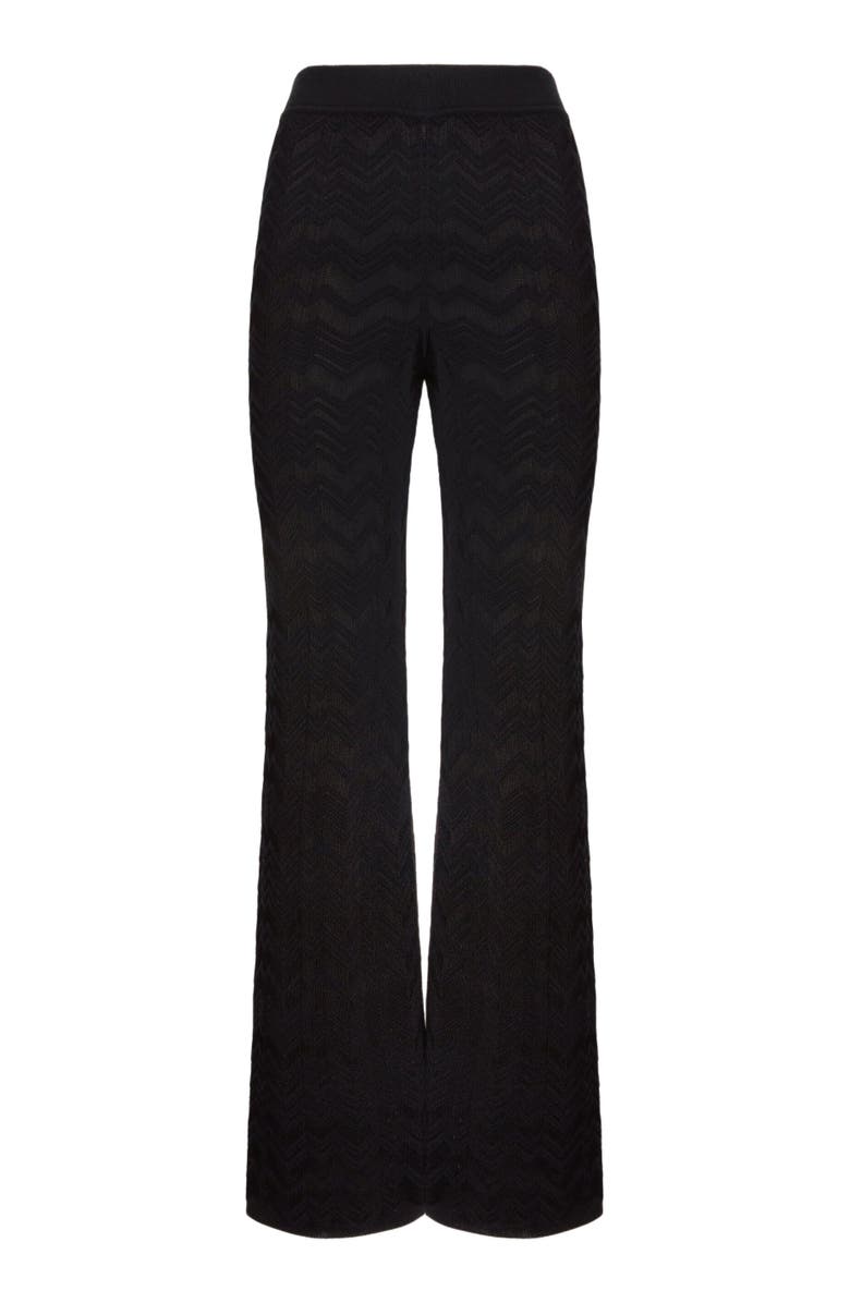 Missoni Straight Long Pants In Chevron Pattern, Alternate, color, Black
