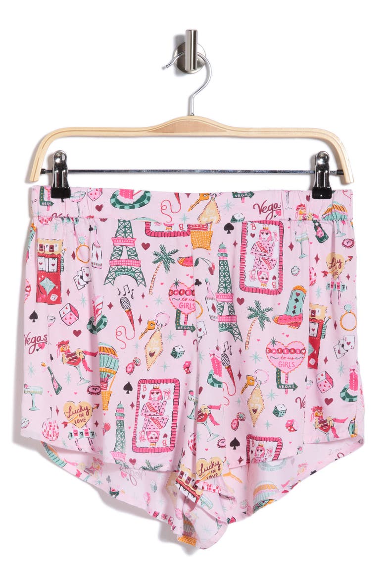 Sweet Dreams Satin Shorts, Main, color, LUCKY PINK