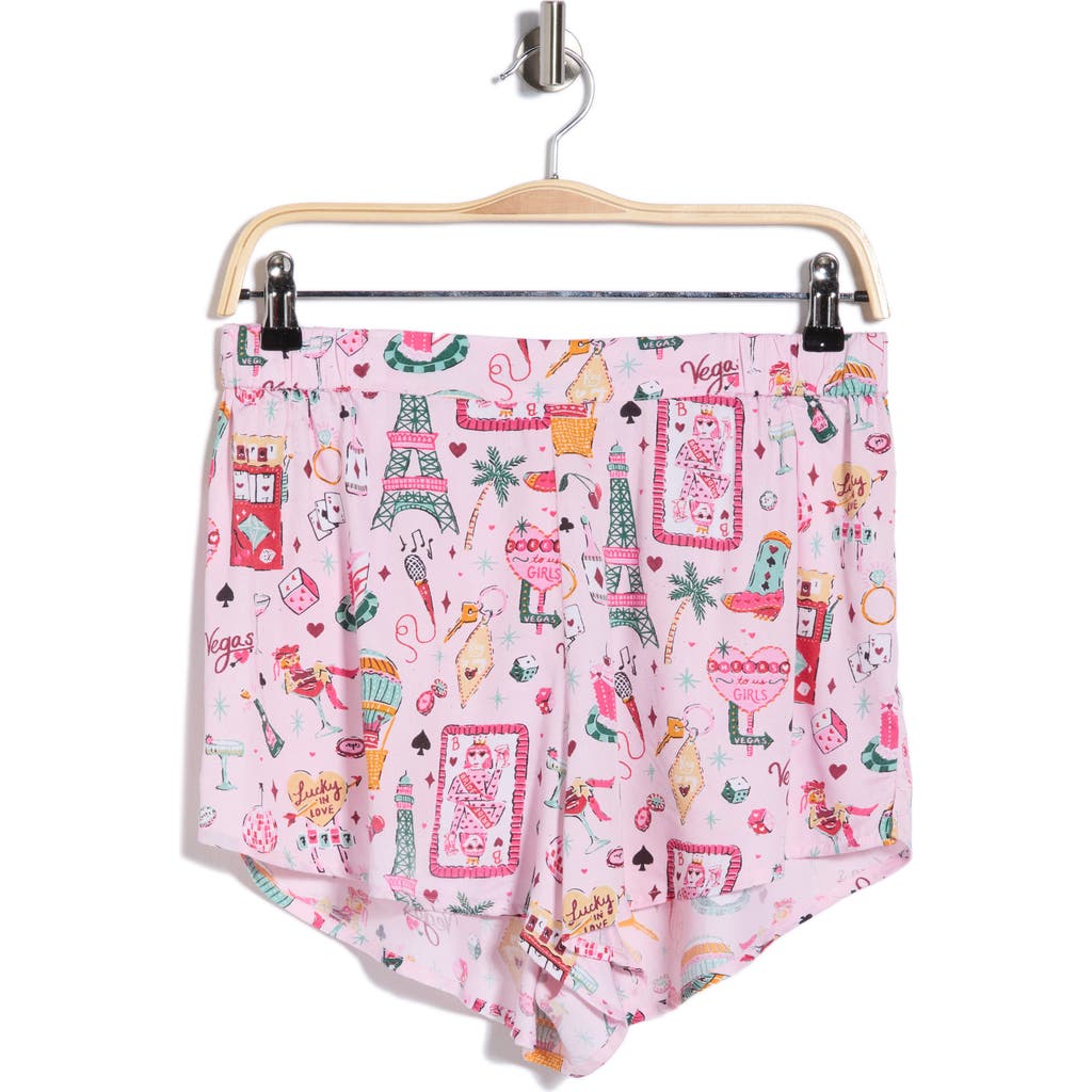 Printfresh Sweet Dreams Satin Shorts In Lucky Pink