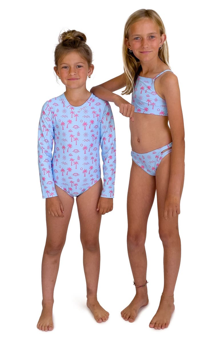 Feather 4 Arrow Kids' Sunray Print Two-Piece Swimsuit, Alternate, color, Crystal Blue