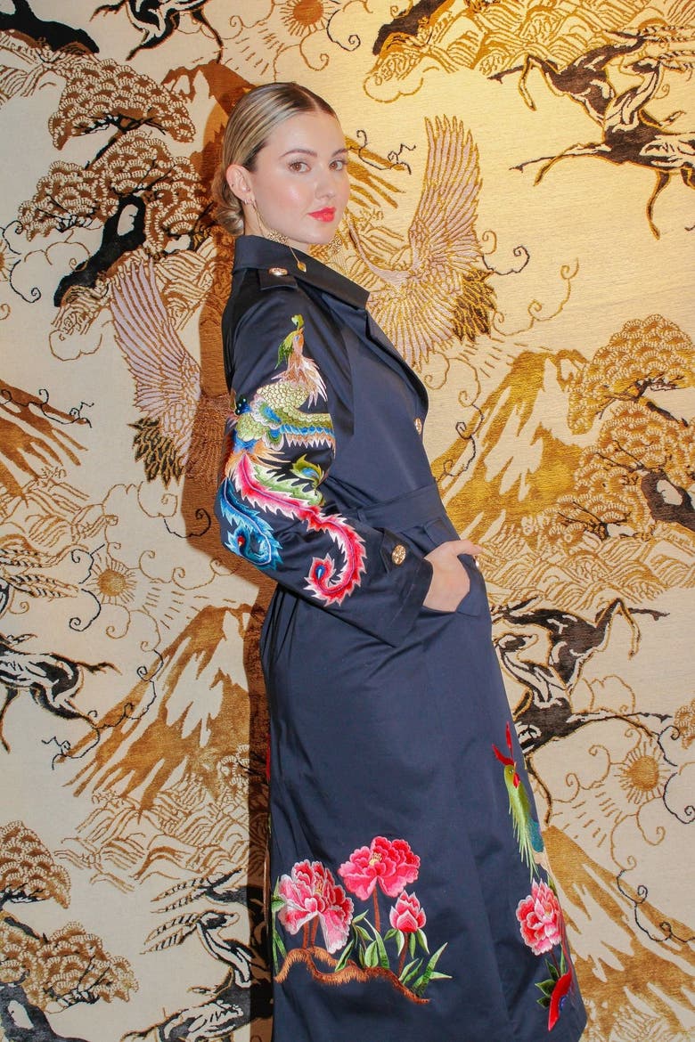 Phoenix Heritage Trench Coat, Alternate, color, Navy