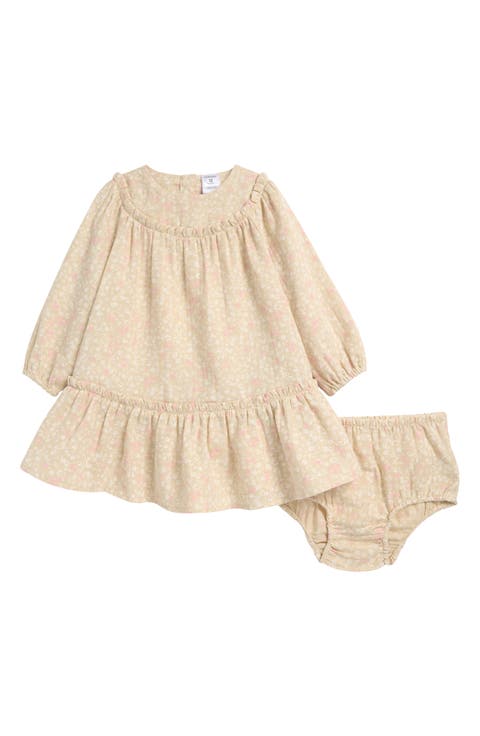 Long Sleeve Cotton Gauze Dress & Bloomers (Baby)