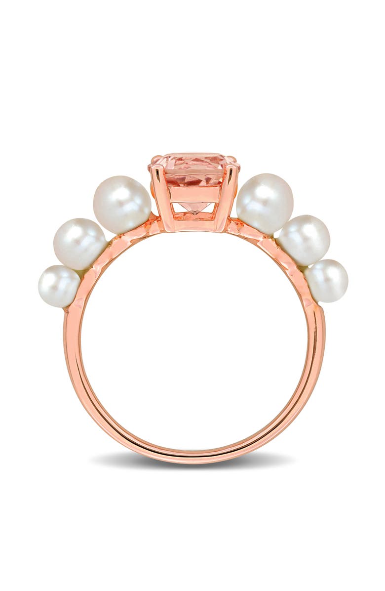Julianna B. Morganite & Cultured Pearl Ring 10k, Alternate, color, Morganite
