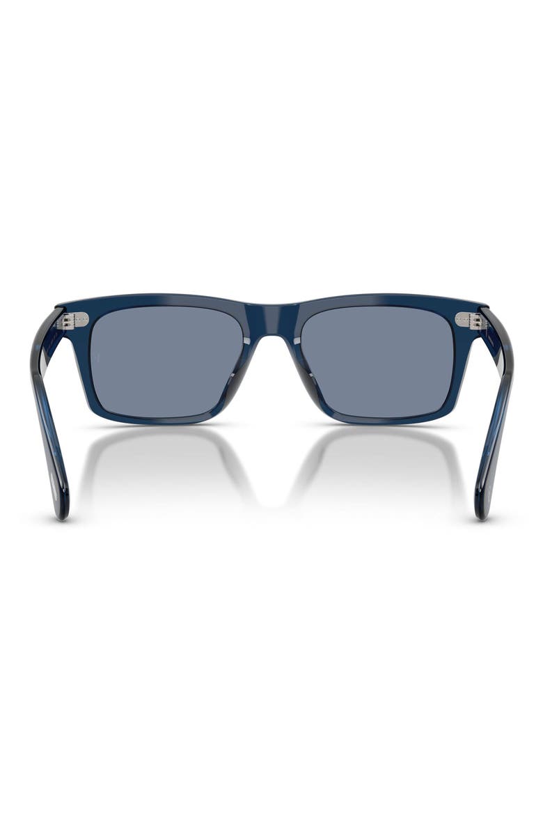 x Roger Federer Mr. Federer 55mm Polarized Rectangular Sunglasses, Alternate, color, ASH BLUE / MARINE FLASH MIRROR