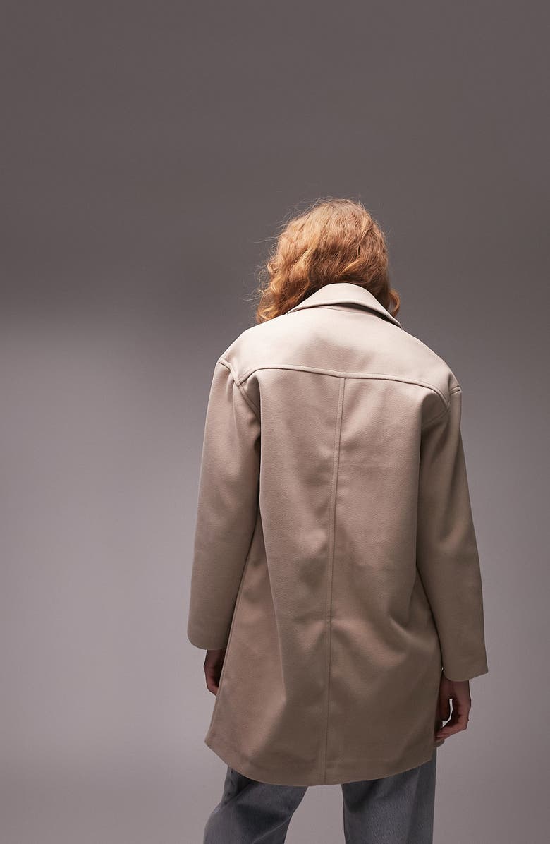 Topshop Riley Double Breasted Coat, Alternate, color, 