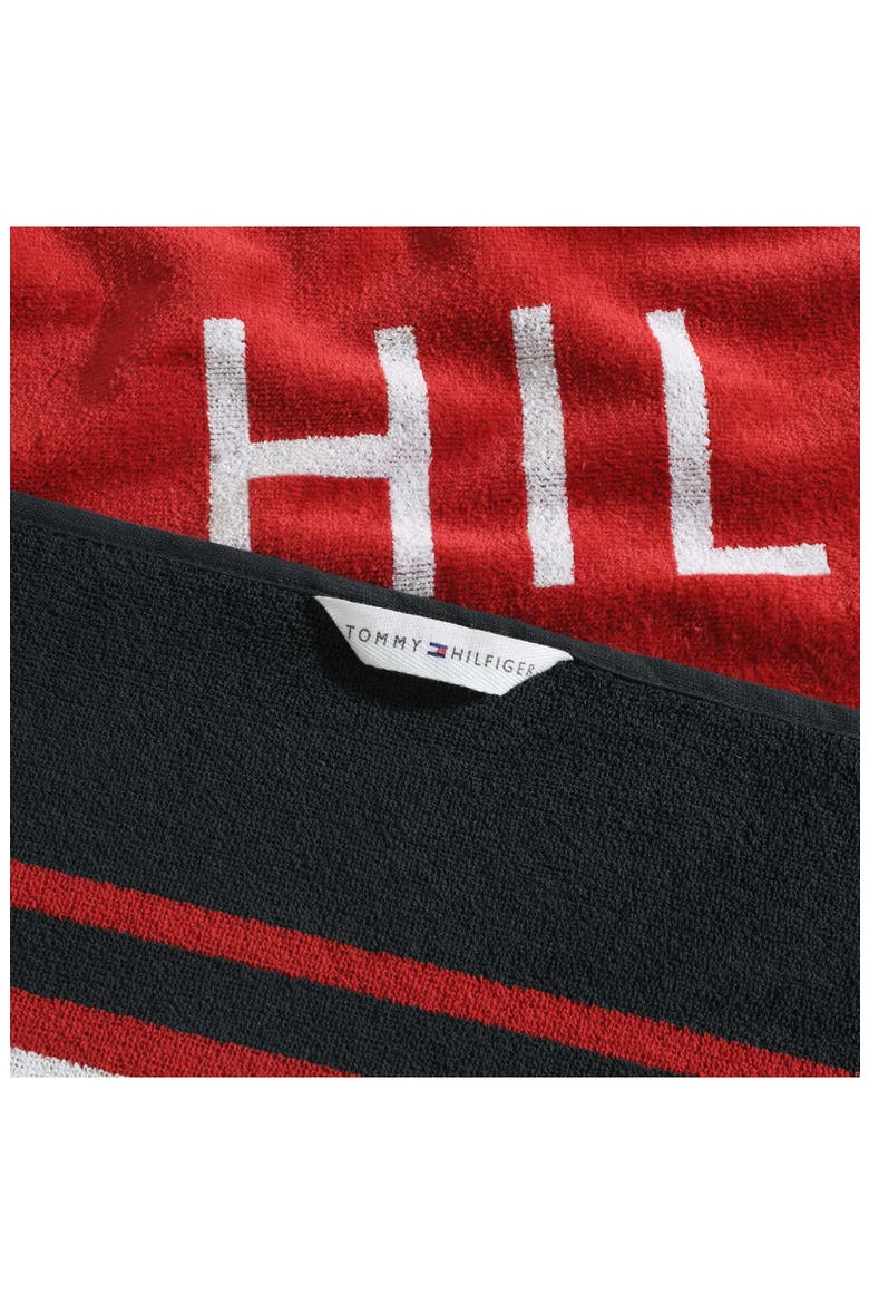 Hampton Stripe Beach Towel, Alternate, color, SCARLET/ WHITE/ MIDNIGHT BLUE