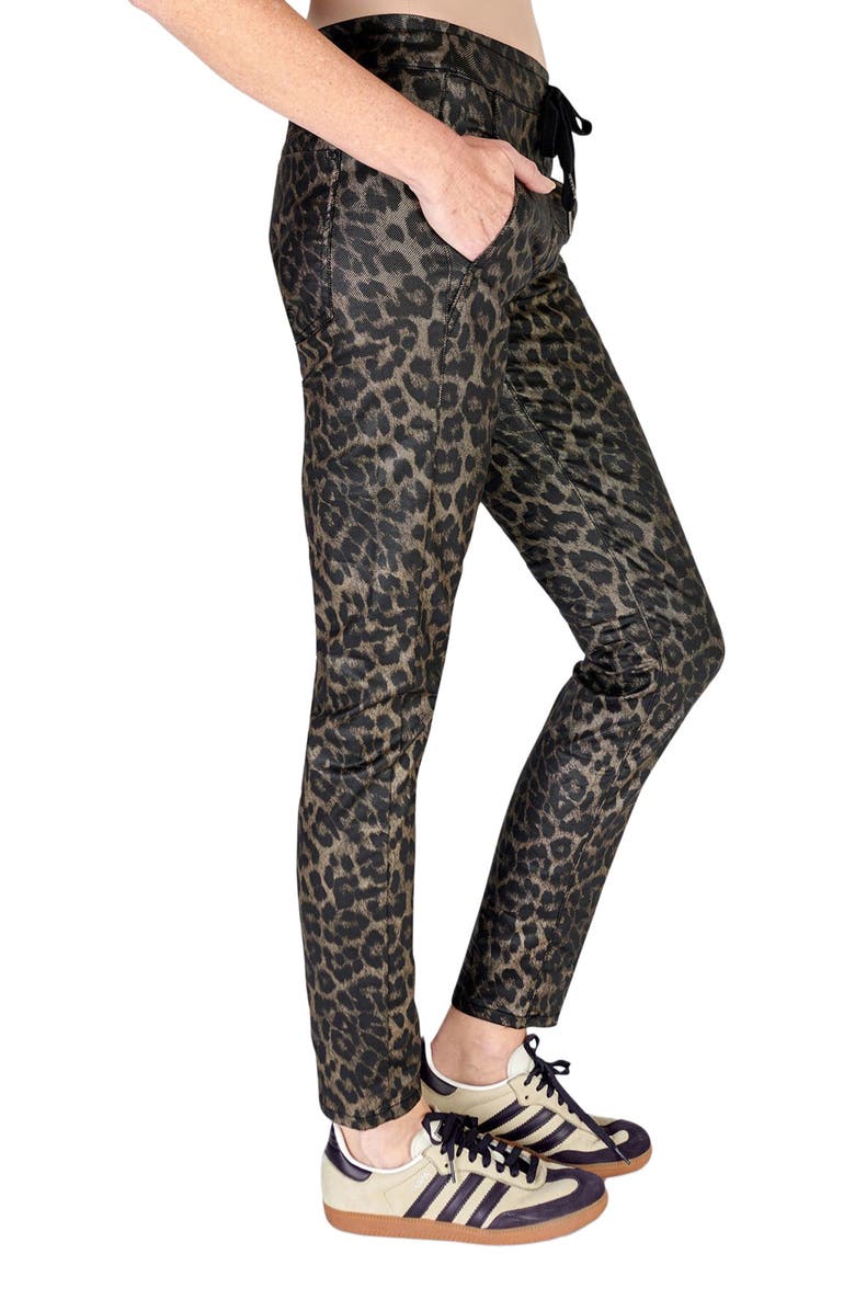 Alembika Leopard print slim-fit stretch jeans, Alternate, color, 