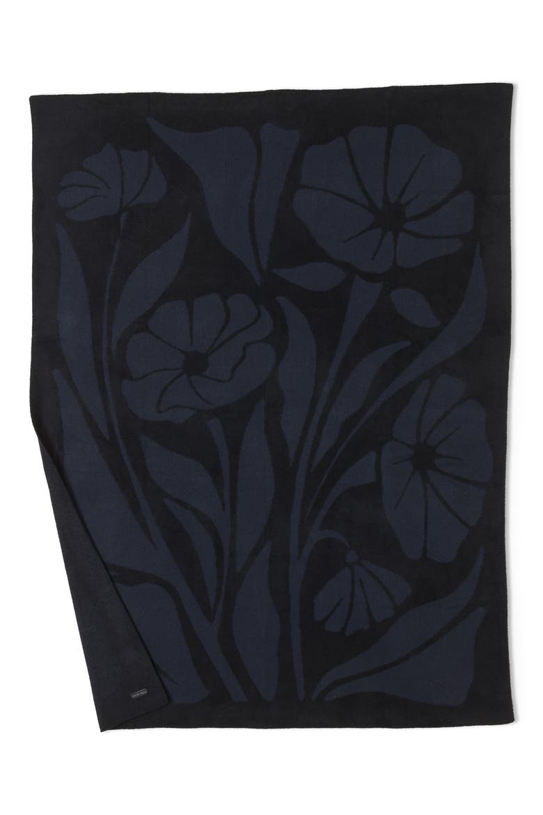 CozyChic® Desert Bloom Throw Blanket, Alternate, color, DARK INDIGO/ BLACK