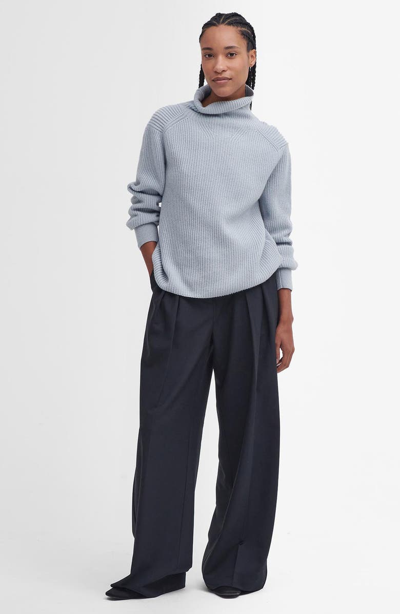 Barbour Nora Cotton & Wool Rib Funnel Neck Sweater, Alternate, color,