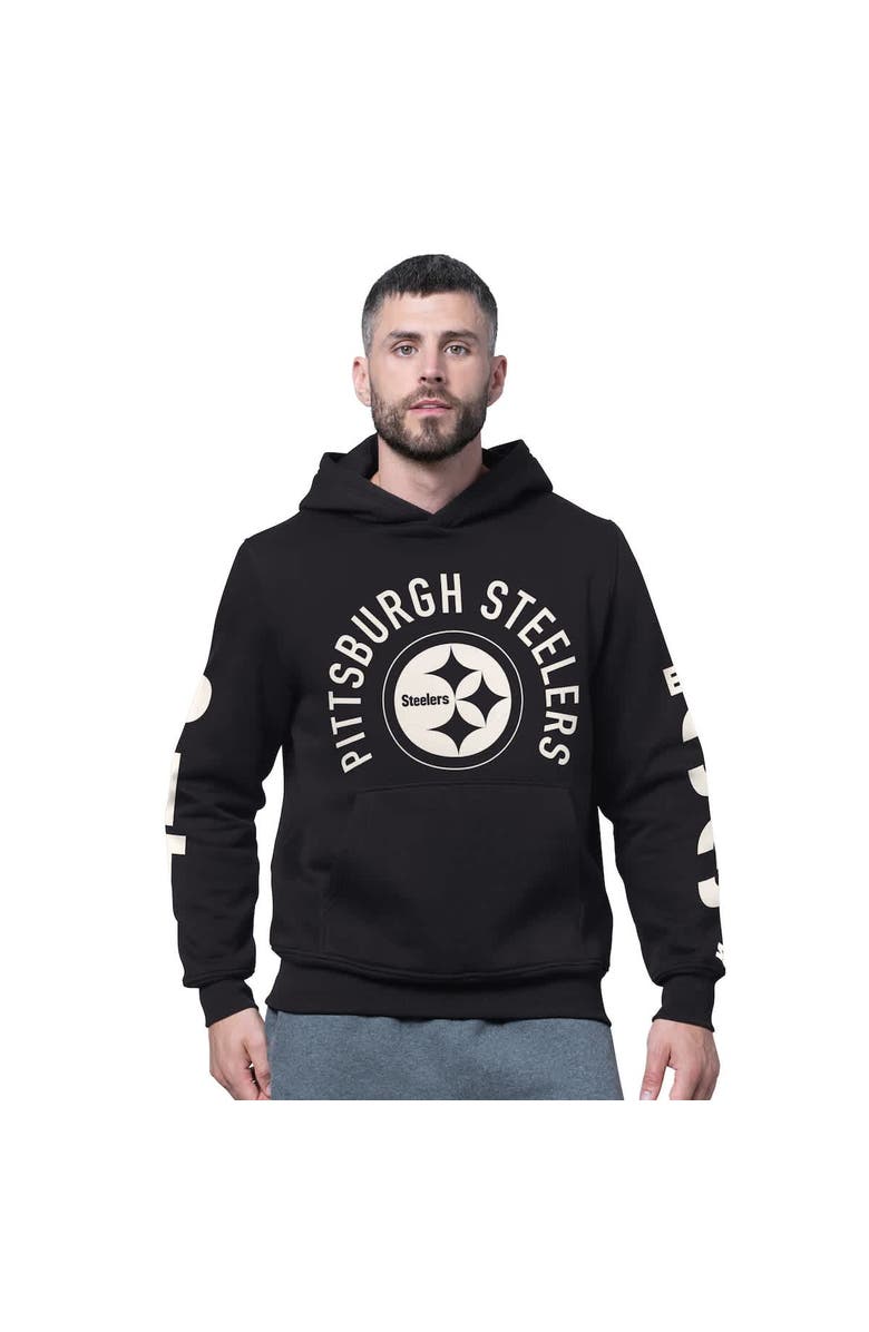 STARTER Men
s Starter Black Pittsburgh Steelers Handoff Fleece Hoodie Sweatshirt, Main, color, Black