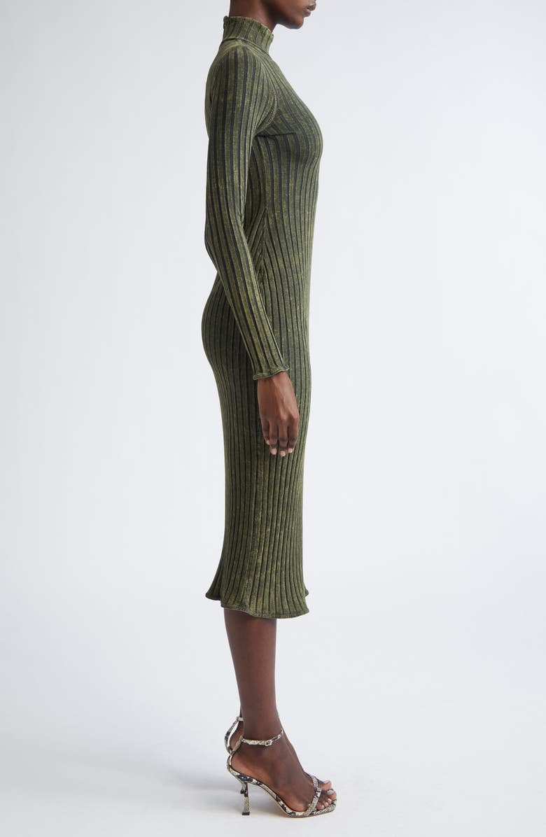 DIESEL<sup>®</sup> D-Wavya Long Sleeve Treated Wide Rib Jersey Midi Sweater Dress, Alternate, color, Bottle Green