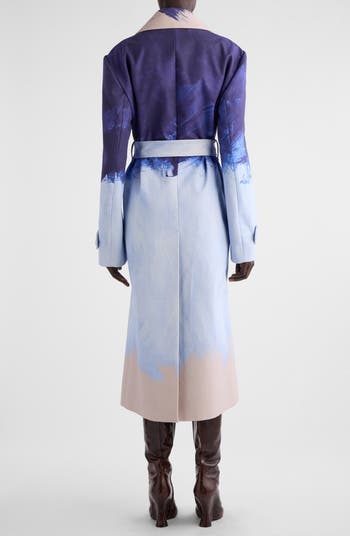 送料関税込【DRIES VAN NOTEN】RONALD COAT Dries Van Noten Ronald Paint Stroke Belted Trench Coat