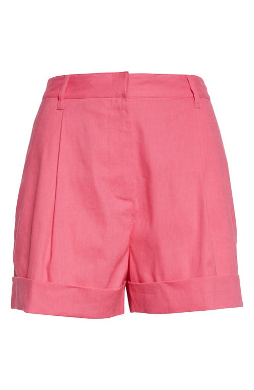 Rag & Bone Ivy Pleated Linen Shorts In Magenta