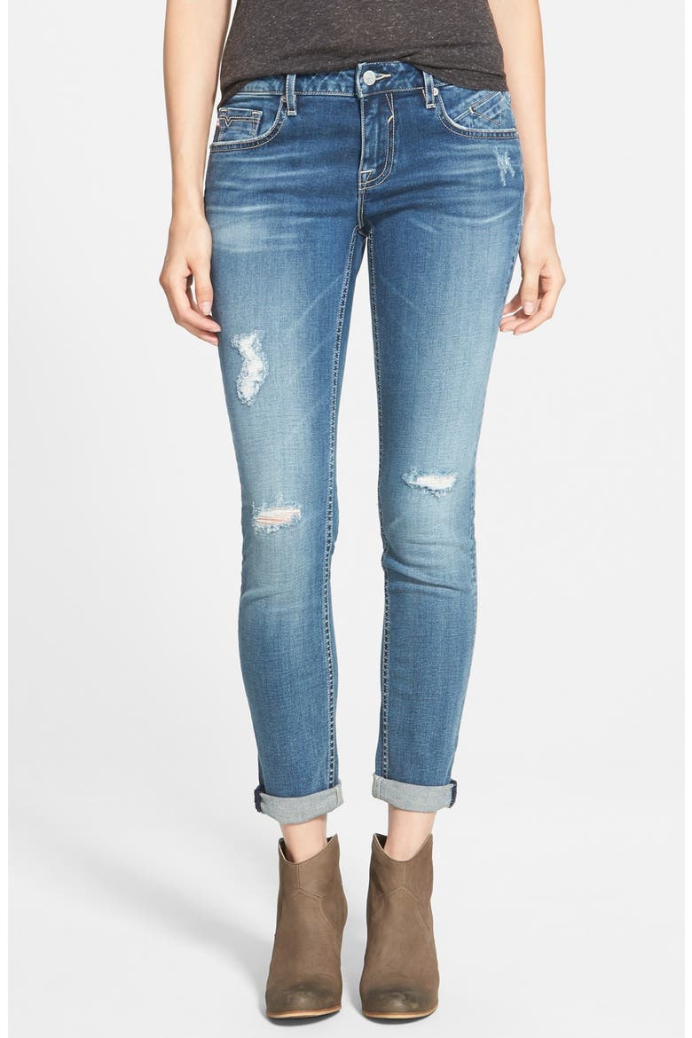 'Tomboy' Distressed Skinny Jeans, Main, color, BAY WASH