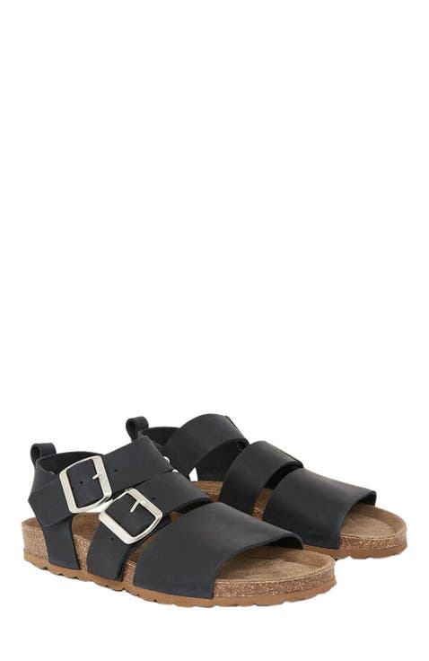 An elegant triple strap sandal