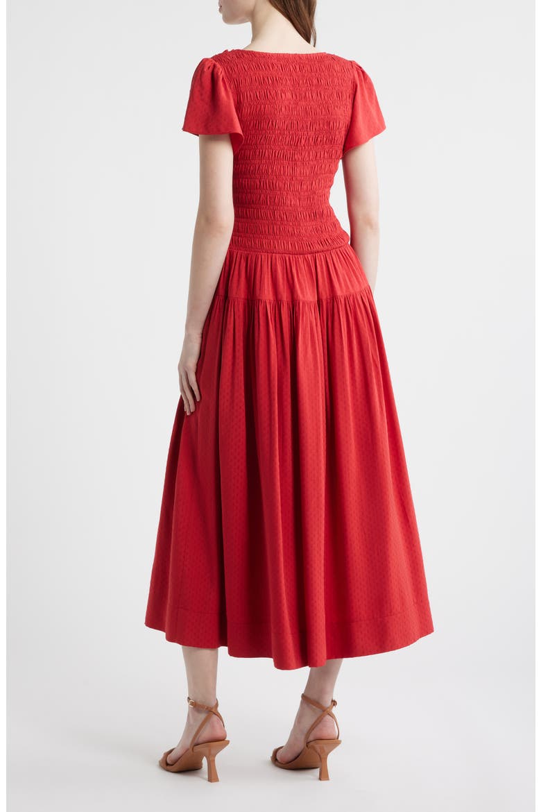 Smocked Maxi Dress, Alternate, color, RED