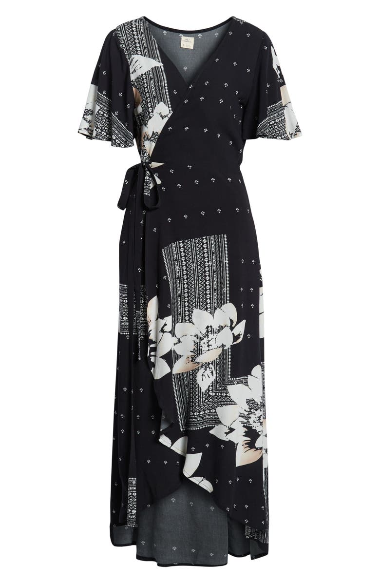 O'Neill Alamante Print Wrap Dress, Alternate, color, 