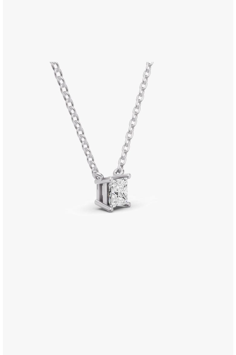 14K Gold 0.5 ct Lab Grown Princess Shape Diamond Pendant, Alternate, color, White Gold