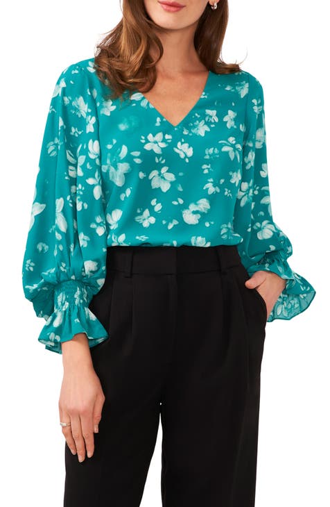 Print Ruffle Cuff Top