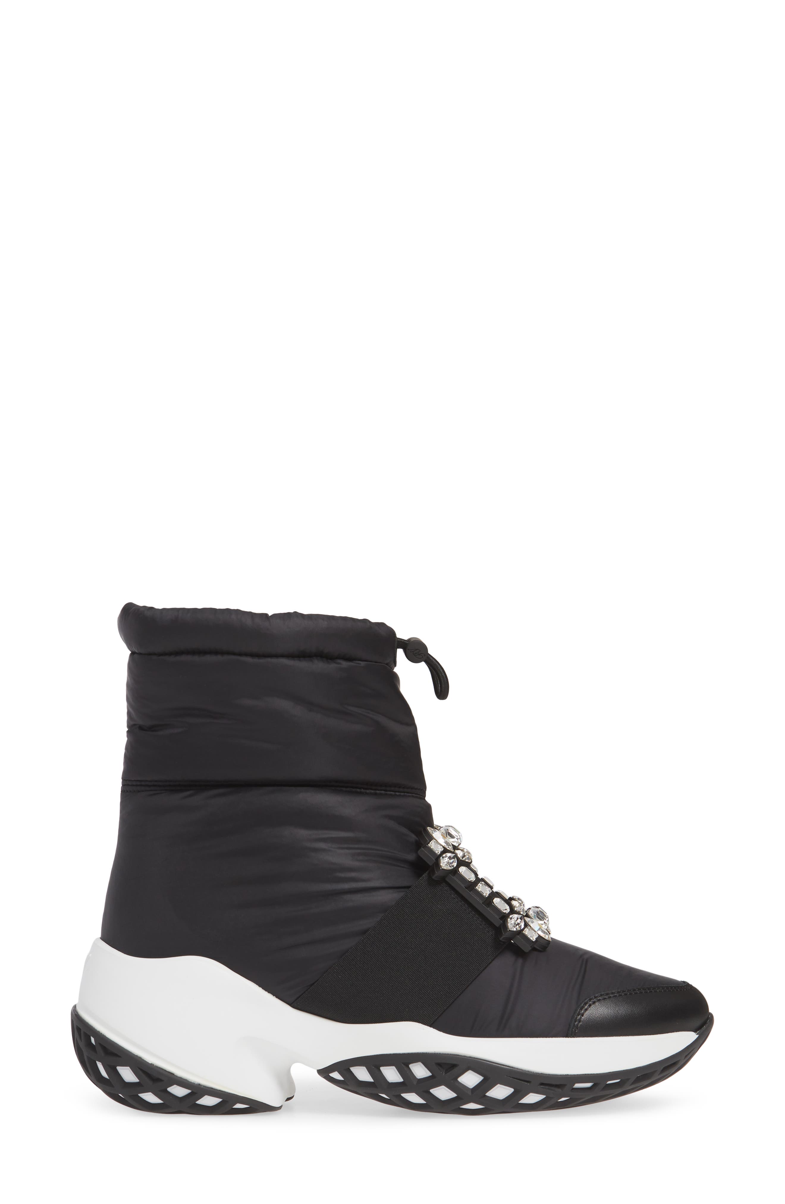 Roger Vivier Viv Run Crystal Buckle Snow Boot, Alternate, color, 