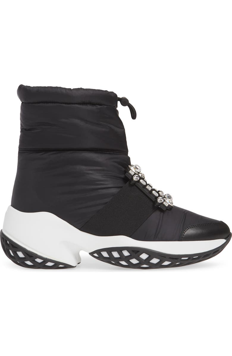Roger Vivier Viv Run Crystal Buckle Snow Boot, Alternate, color,