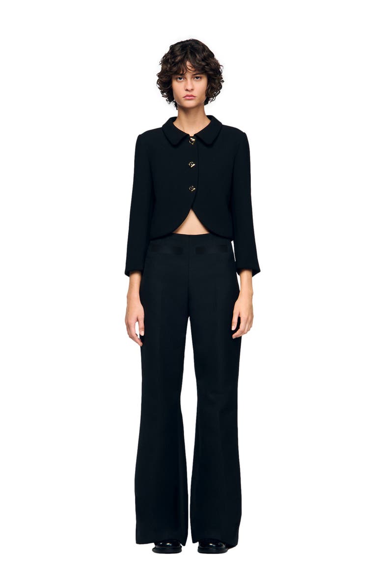 SANDRO Pocket detail trousers, Alternate, color, Black