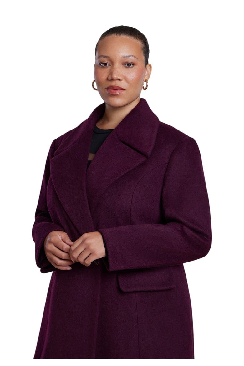 Textured Long Coat (plus), Alternate, color, POTENT PURPLE