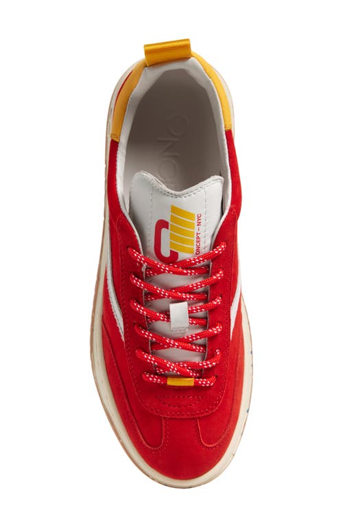 Oncept Panama Suede Sneaker In Retro Red