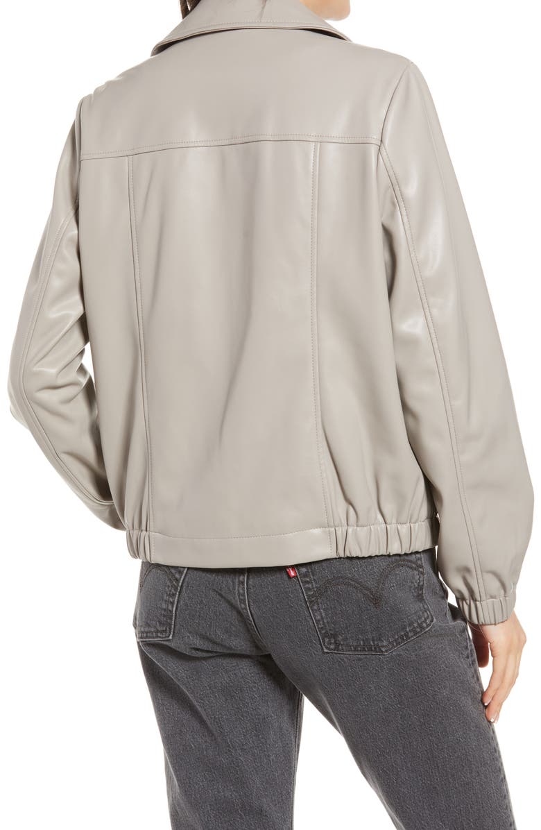 French Connection French Connectioon Asymmetrical Faux Leather Moto Jacket, Alternate, color, 