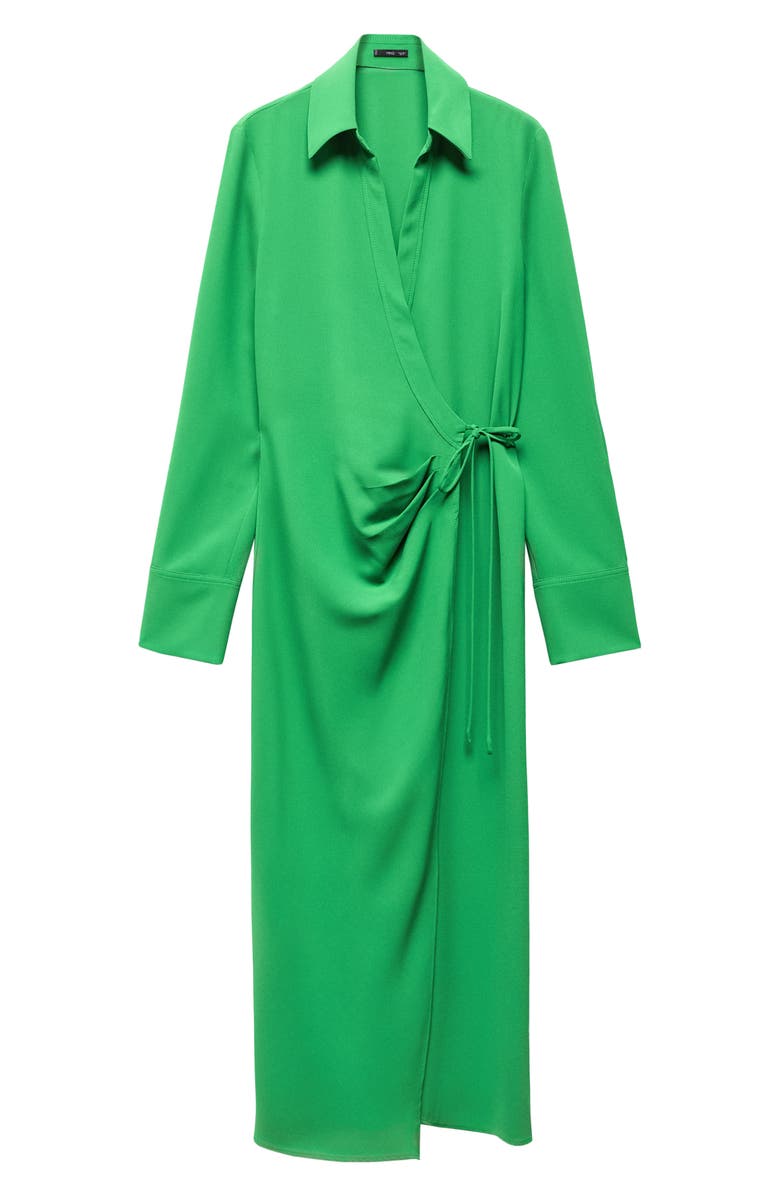 MANGO Collared Midi Wrap Dress, Alternate, color,
