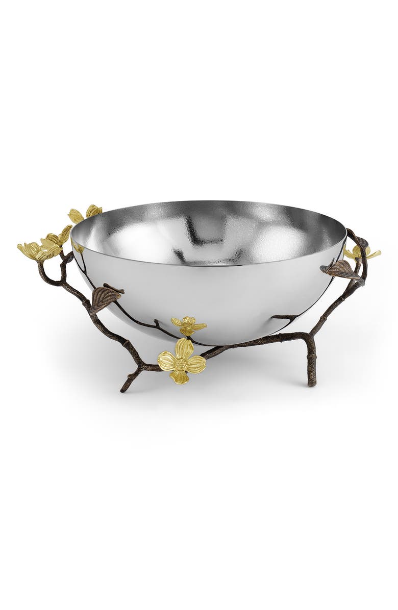 Michael Aram Dogwood Serving Bowl, Main, color, Silver/ Gold/ Brass