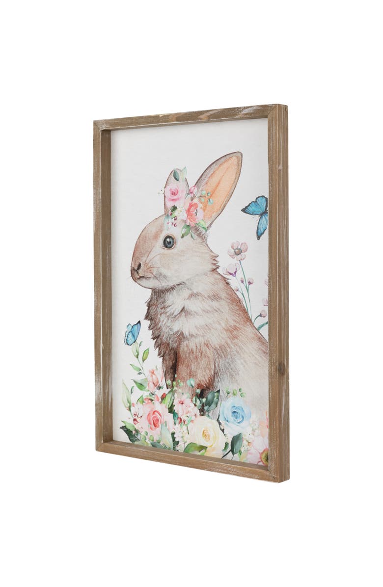 Northlight Easter Bunny with Flowers Framed Wall Sign - 11.75", Alternate, color, Multi