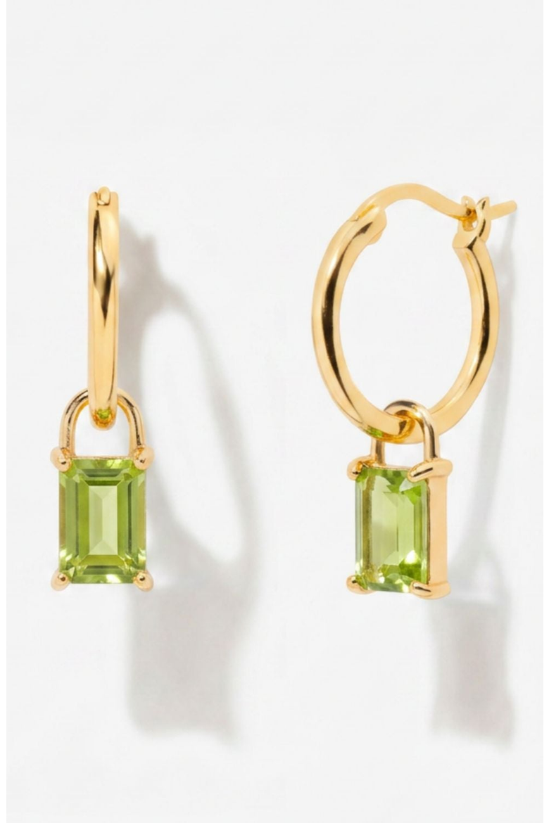 Iris Birthstone Hoops, Main, color, Peridot
