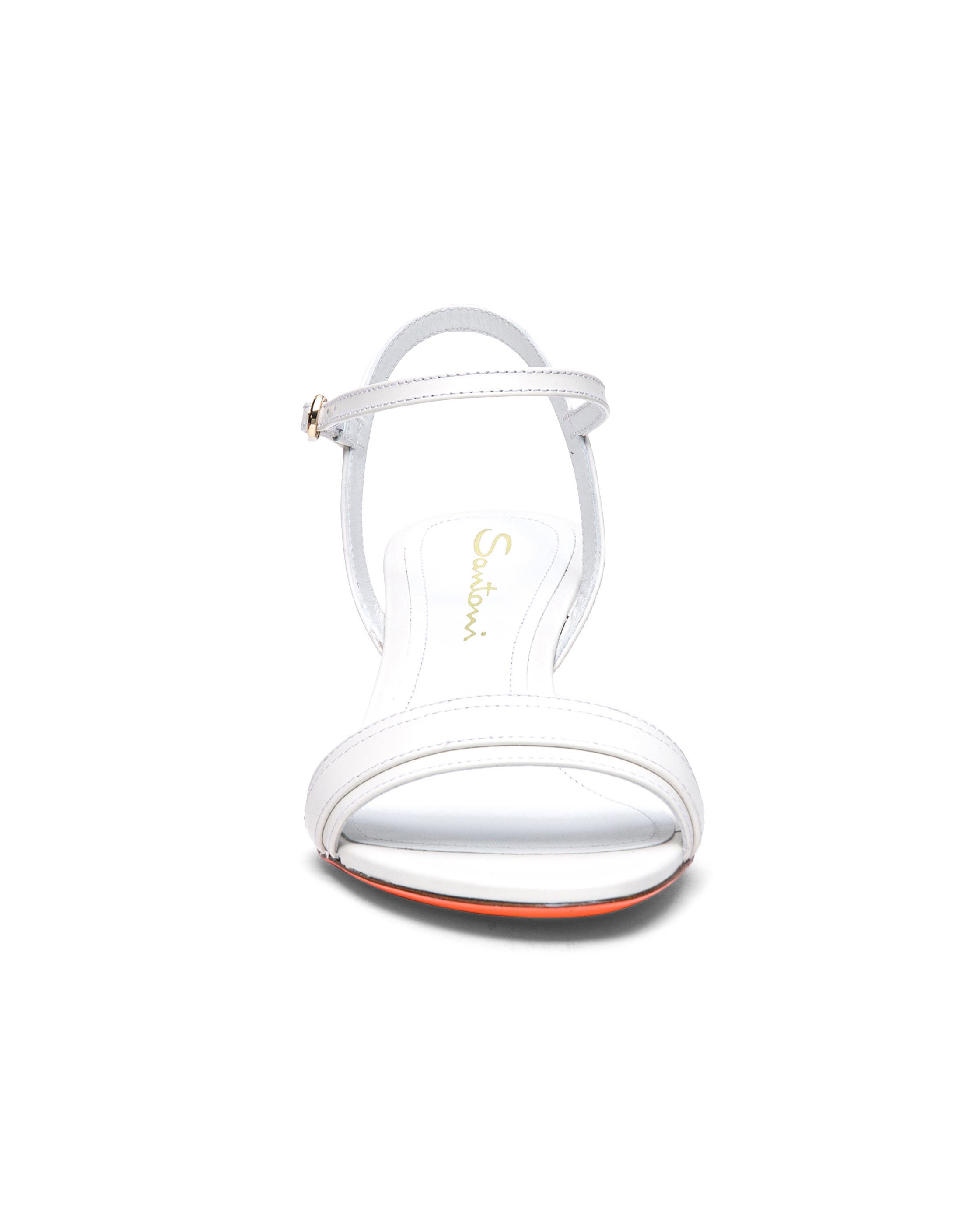 Santoni Women's mid-heel sandal, Alternate, color, White